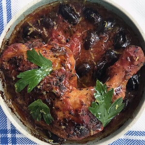 Kylling i tomat, oliven og kapers